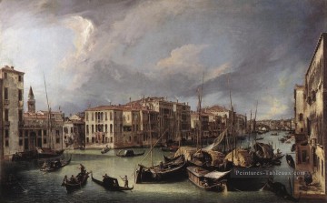 Le Grand Canal avec le pont du Rialto en arrière plan Canaletto Peinture à l'huile